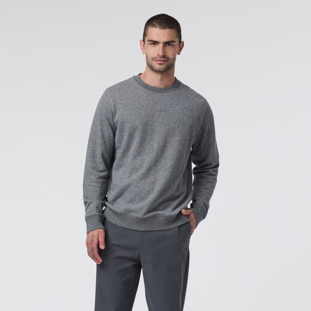 Vuori Cypress Logo Crew Crewneck Sweatshirt Men's Heather Grey Size Large - Picture 1 of 12